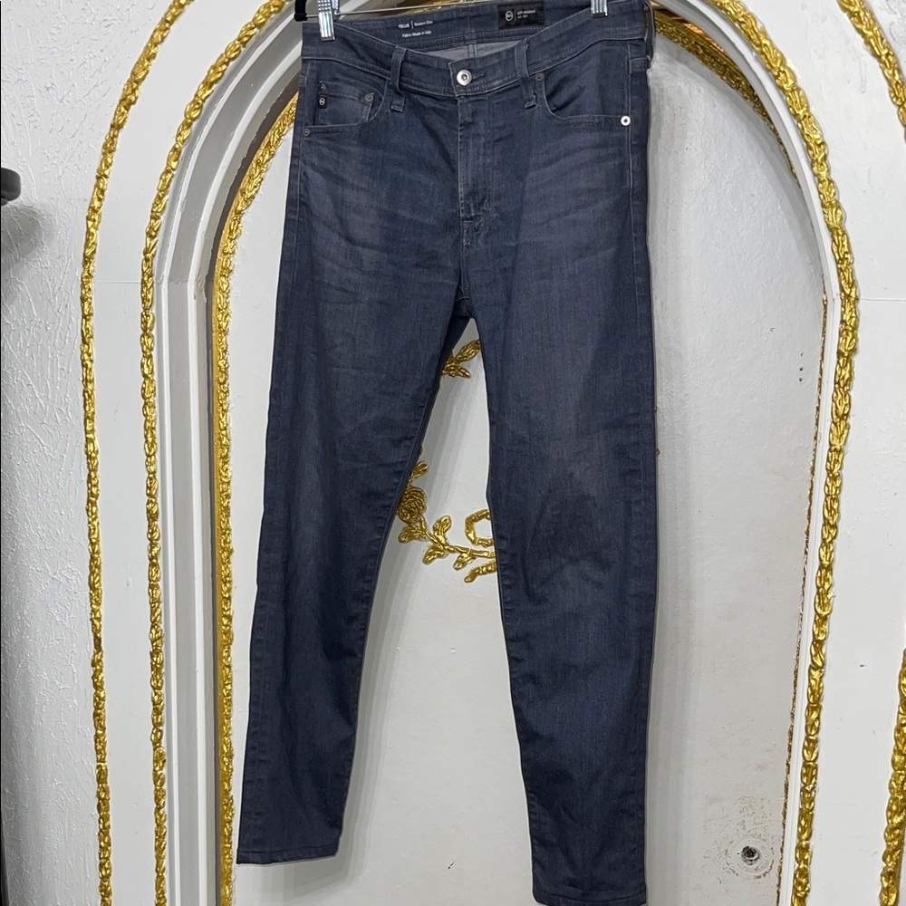 AG Adriano Goldschmied Tellis Modern Slim Jeans 32x34 Gray Made in Italy
